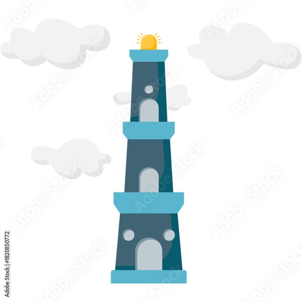 Obraz Lighthouse Building with Clouds