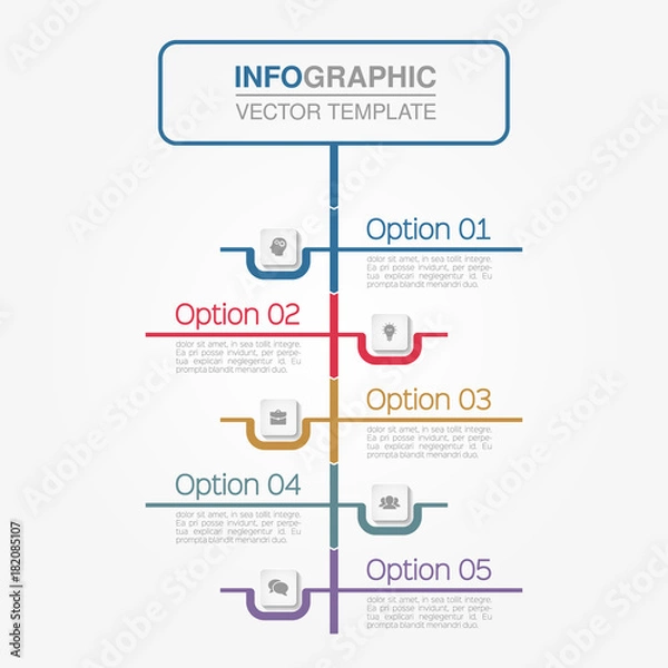 Fototapeta Vector infographic template for diagram, graph, presentation, chart, business concept with 5 options.