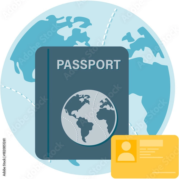 Obraz Passport and ID Card with Globe