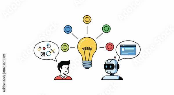 Fototapeta Creative idea concept with hand holding a light bulb icon representing innovation, energy, and business technology design