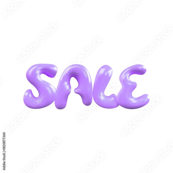 Obraz Sale text 3d Liquid effect vector with purple color