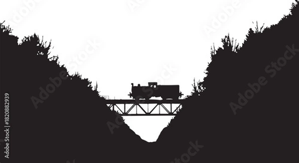 Fototapeta Minimal Black Silhouette Vector Art