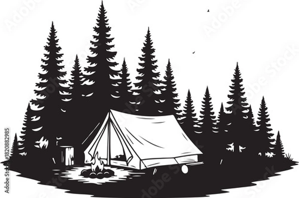 Obraz Minimal Black Silhouette Vector Art