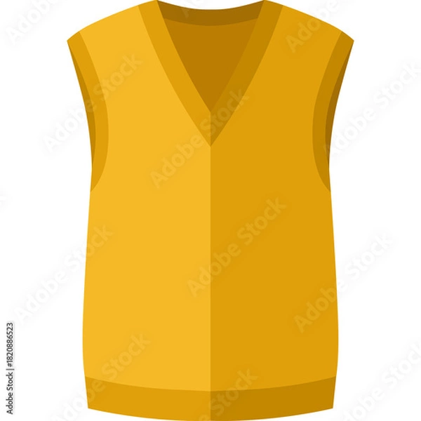 Obraz Yellow Sleeveless Vest With V Neckline And Simple Design With Transparent Background