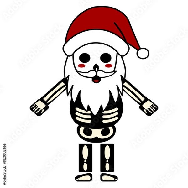 Obraz Gothic Christmas Santa Claus skeleton character icon