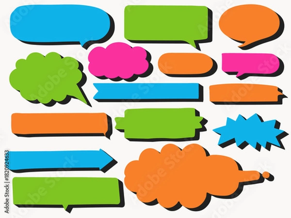 Obraz Vector 3d colorful speech bubble chat design