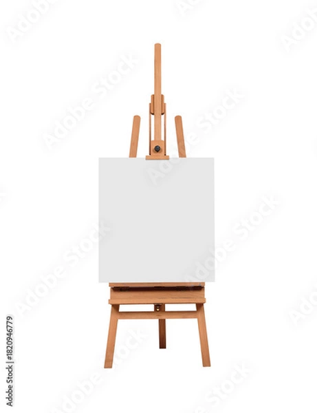 Fototapeta Empty white blank canvas on an easel mockup