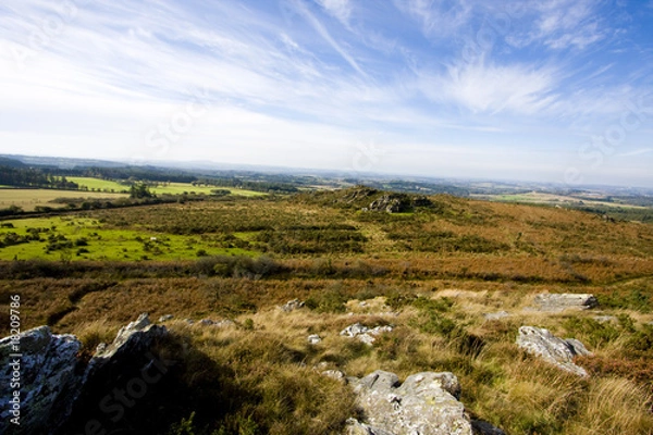 Fototapeta view of a small mountain in brittany