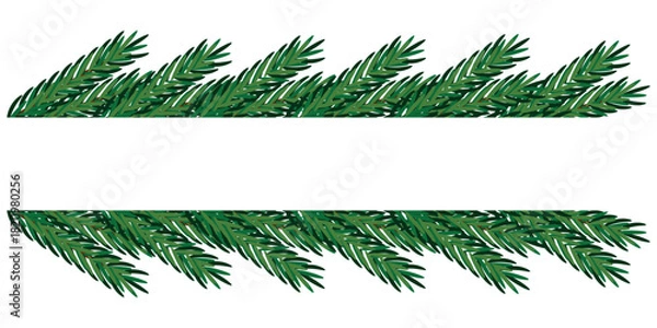 Fototapeta A Christmas frame made of fir branches for inscriptions. Perfect for New Year's, winter holidays, and other parties.