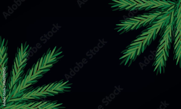 Fototapeta A Christmas frame made of fir branches for inscriptions. Perfect for New Year's, winter holidays, and other parties.