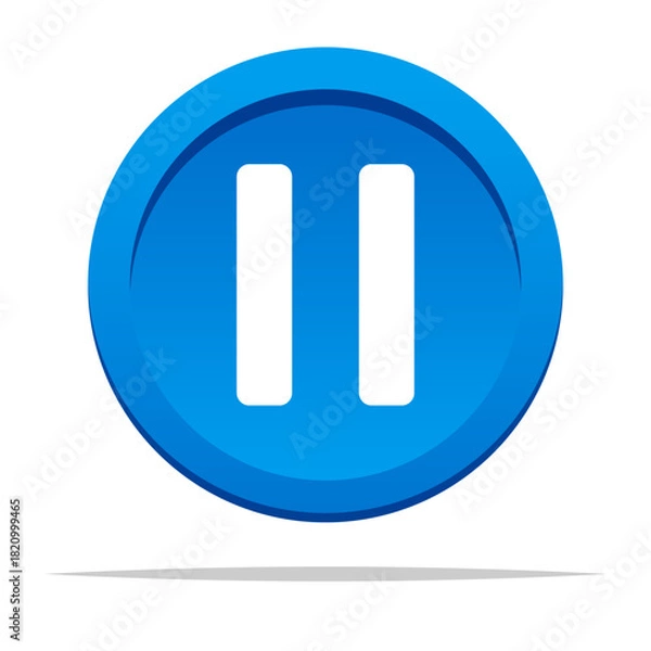 Fototapeta Round pause button vector isolated illustration