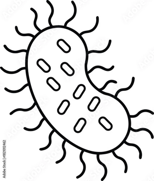 Obraz Microorganism bacteria cell single line art drawing

