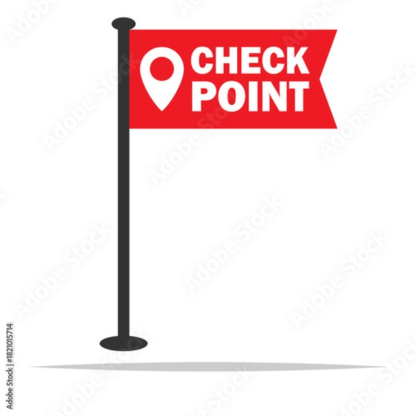 Fototapeta Check point flag vector isolated illustration