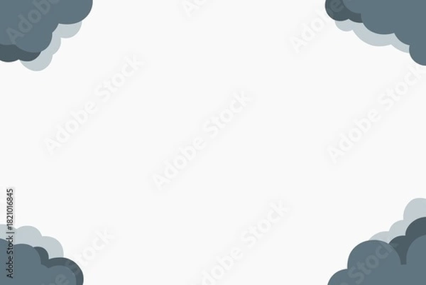 Fototapeta A soft light grey background decorated with layered cloud shapes in the corners, giving a calm, airy, and gentle visual atmosphere.