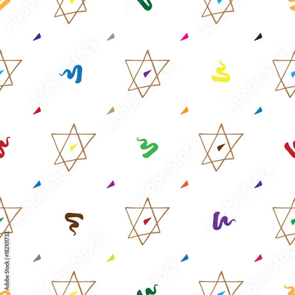 Fototapeta Bar Mitzvah pattern hand drawn