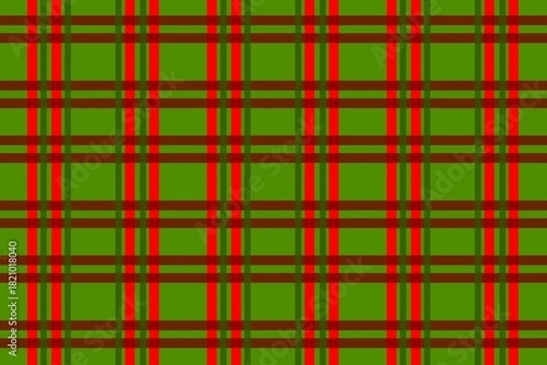 Fototapeta A traditional holiday-style plaid featuring deep green and red lines arranged in a tight grid, giving a festive and classic seasonal feel.