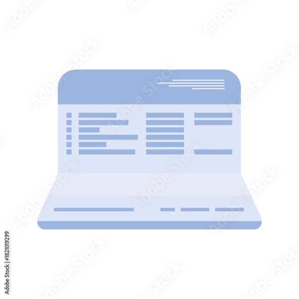 Obraz Flat Illustration of Bank Passbook for Savings Account