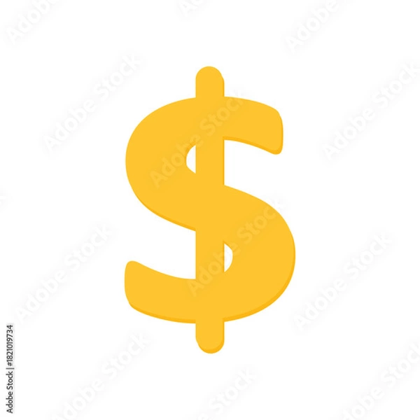 Obraz Flat Illustration of Dollar Sign Symbol for Wealth