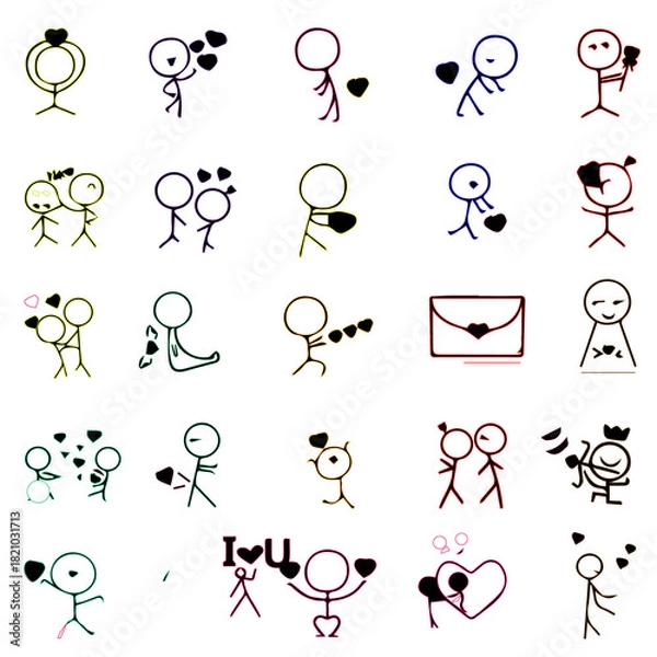 Fototapeta set of funny cartoon characters