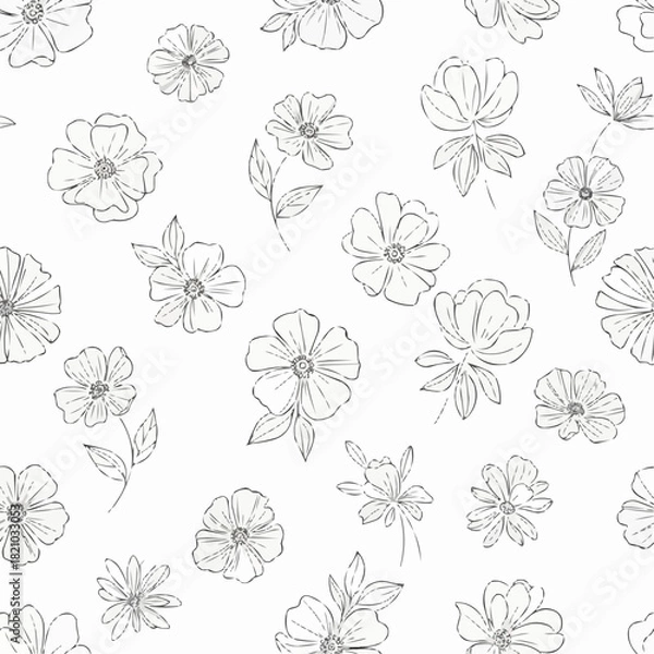 Fototapeta Minimal Floral Seamless Element