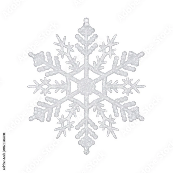 Fototapeta Delicate Snowflake on Transparent Background for Winter and Holiday Designs