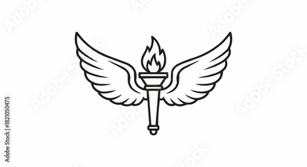 Fototapeta Winged Torch Symbol of Enlightenment and Freedom.