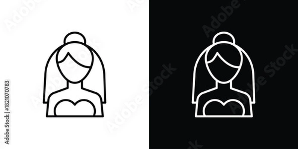Obraz Bride icons for UI elements. High-quality vector illustration.