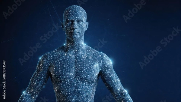 Fototapeta Digital Human - A Futuristic Representation of Artificial Intelligence and Technology.