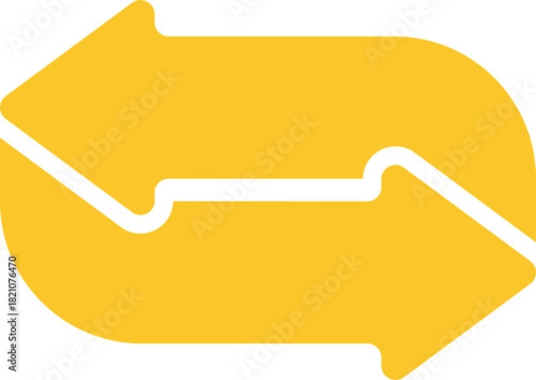 Fototapeta Abstract yellow arrows graphic illustration conveying exchange and circulation concept