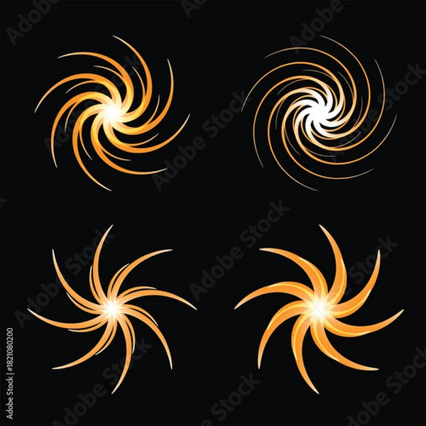 Fototapeta Abstract vector background set with stars and geometric shapes, featuring a tribal floral design pattern and vintage illustration art