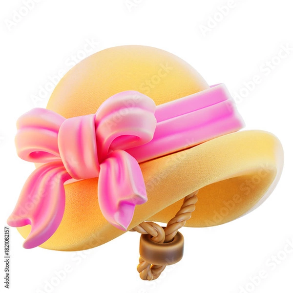 Obraz beach hat 3d render icon, hat illustration