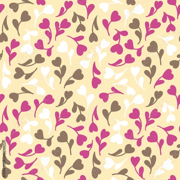 Fototapeta Seamless pattern with tender flowers. Vector template. Suitable for textiles, wallpapers, wrappers and covers gift wrapping.