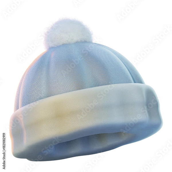 Obraz beanie 3d render icon, hat illustration