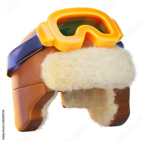 Obraz aviator hat 3d render icon, hat illustration