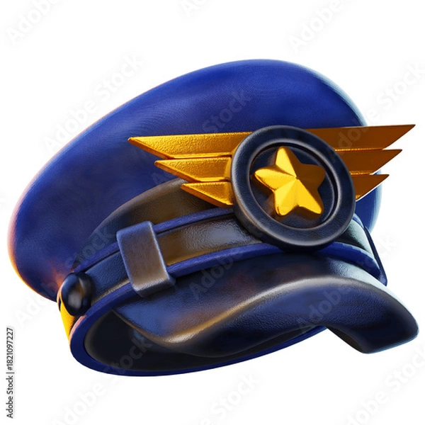 Obraz pilot hat 3d render icon, hat illustration