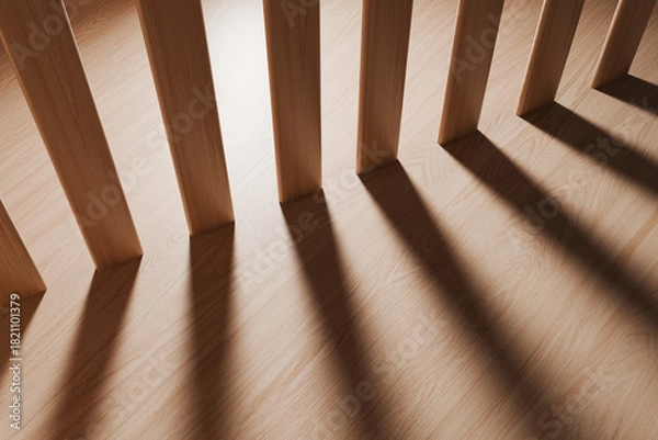 Obraz Wooden Slats Casting Long Shadows