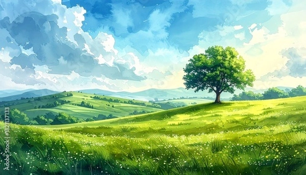 Obraz のんびり、リラックス、癒しの自然の風景画