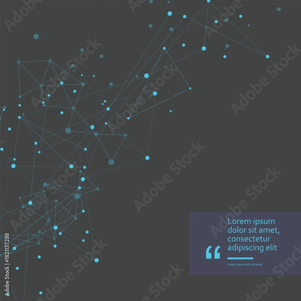Fototapeta Digital Constellation Abstract Network in Space. Vector background