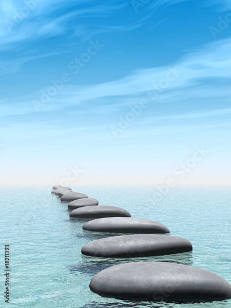 Obraz skała w wodzie