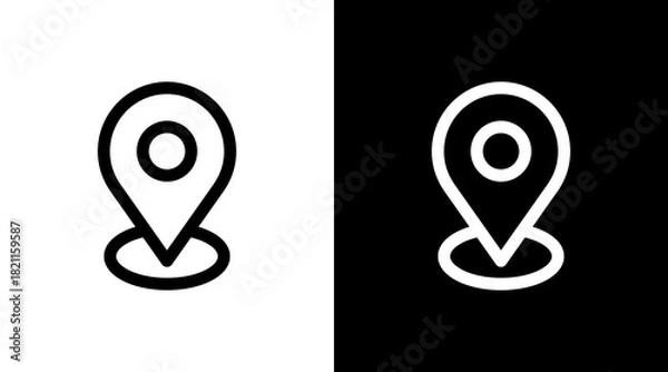 Obraz Location With Icon Set Design