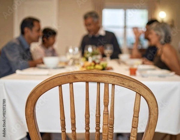 Obraz A heartfelt family gathering at the dining table, symbolizing connection and shared moments
