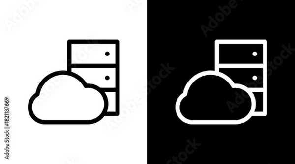 Fototapeta Cloud Storage With Icon Set Design