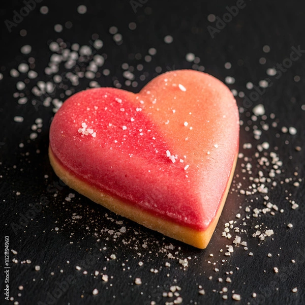 Fototapeta directly above shot of heart shape sweet food