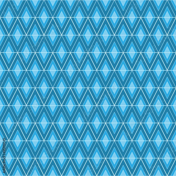Fototapeta Rhombus blue seamless pattern