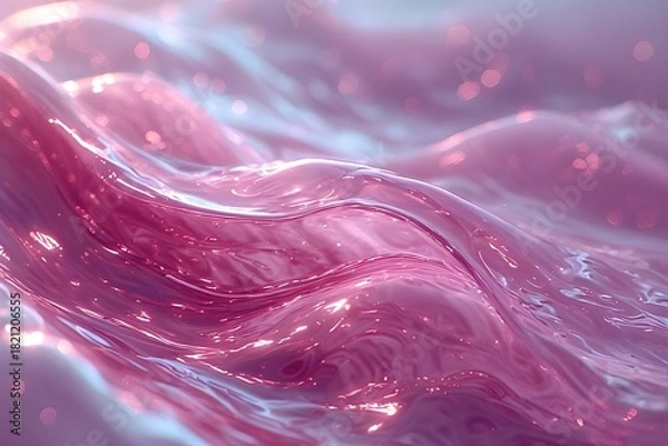 Fototapeta Abstract Pink Fluid Liquid Background with Smooth Curves