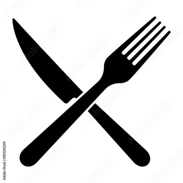 Fototapeta Fork and knife vector icon