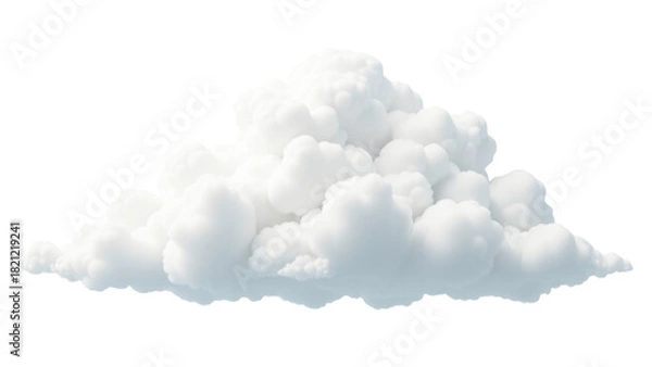 Fototapeta A lone cloud floats in a vast white sky, offering a peaceful scene