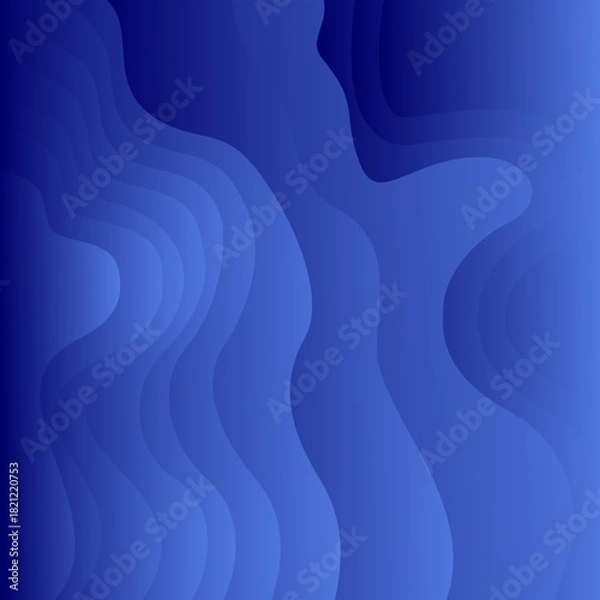 Fototapeta Abstract Blue Wave Background
​Modern Deep Blue Layered Design, Wavy Ocean Contour Pattern, Vibrant Gradient Topography Art | ​Digital Liquid Flow, Wallpaper