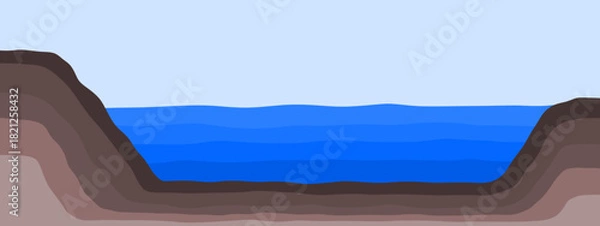 Obraz Cross section of Soil and water. 
