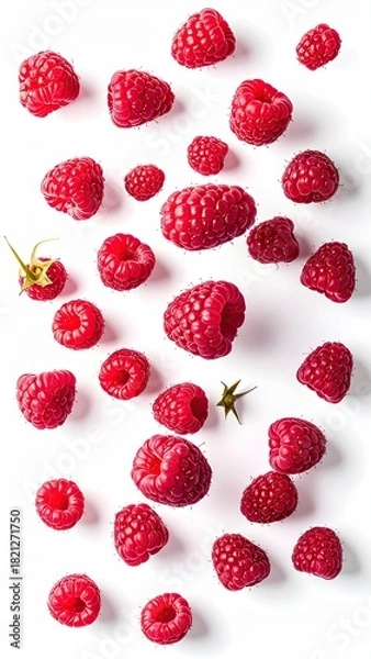 Obraz Fresh Raspberries Scattered